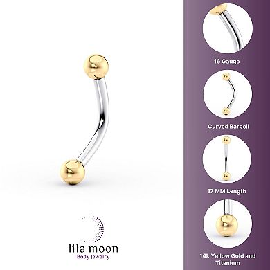 Lila Moon 14k Gold Internally Threaded Ball Belly Ring