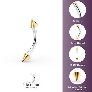 Lila Moon Internally Threaded 14k Gold Spike Belly Ring