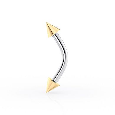 Lila Moon Internally Threaded 14k Gold Spike Belly Ring
