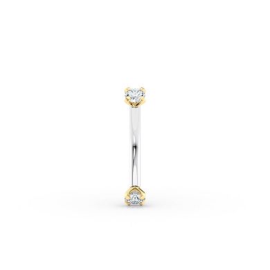 Lila Moon 14k Gold Cubic Zirconia Internally Threaded Belly Ring