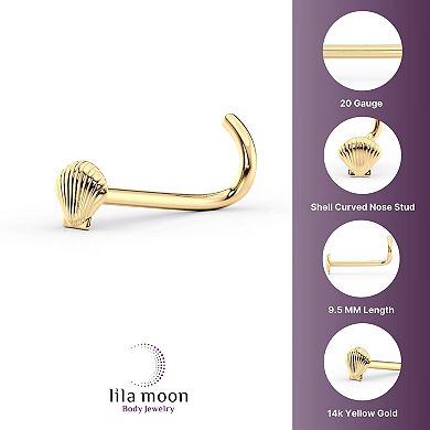 Lila Moon 14k Gold Shell Curved Nose Ring