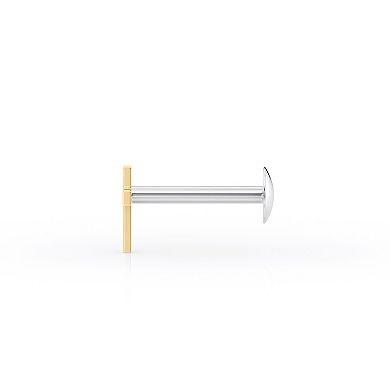 Lila Moon 14k Gold Internally Threaded Cross Micro Labret Pin