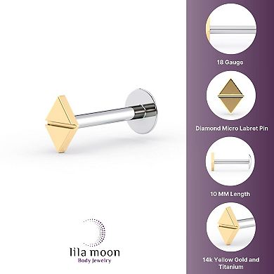 Lila Moon 14k Gold Internally Threaded Micro Labret Pin