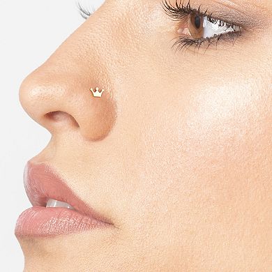 Lila Moon 14k Gold Crown Curved Nose Stud