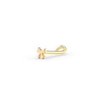 Lila Moon 14k Gold Bow Curved Nose Stud