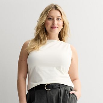 Juniors' Plus Size SO® Boatneck Tank Top