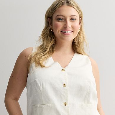 Juniors' Plus Size SO® Linen Vest