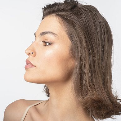 Lila Moon 14k Gold Lab-Created Gemstone Flower Hoop Nose Ring