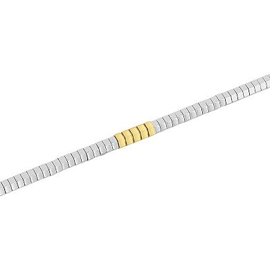 Steel Nation Men's Stainless Steel Disk Bead Bracelet