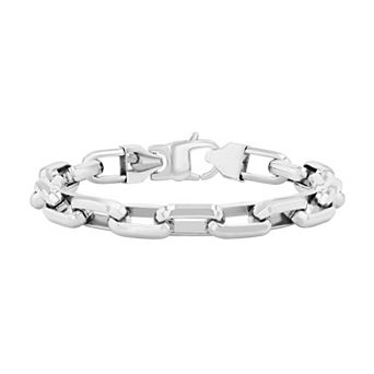 Steel Nation Men's Stainless Steel Polished Oval Link Bracelet