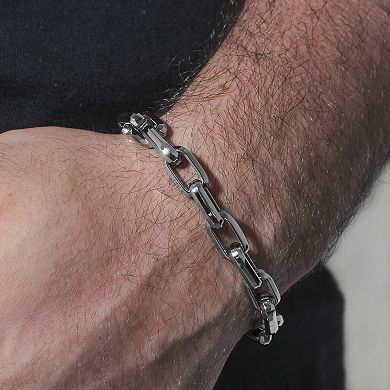 Steel Nation Men's Stainless Steel Polished Oval Link Bracelet