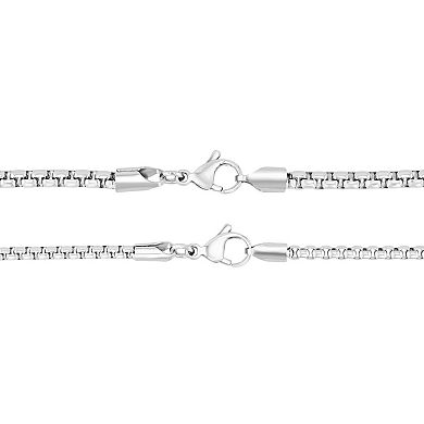 Steel Nation Men's Stainless Steel Polished Double Layer Chain Necklace