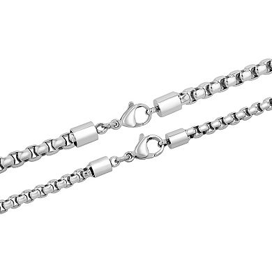 Steel Nation Men's Stainless Steel Polished Double Chain Necklace
