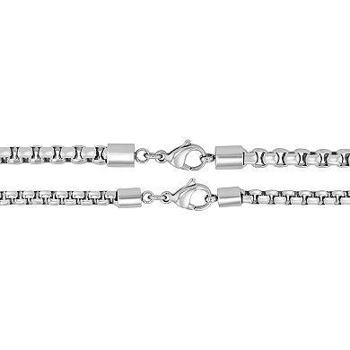 Steel Nation Men's Stainless Steel Polished Double Chain Necklace