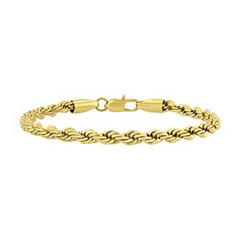 Steel Nation Men's Gold-Tone Stainless Steel Polished Rope Bracelet