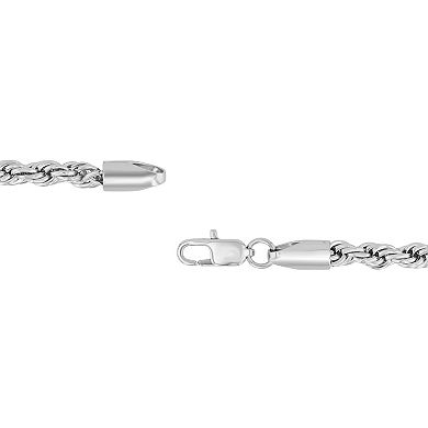 Steel Nation Men's Stainless Steel Polished Rope Bracelet