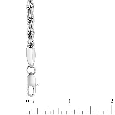 Steel Nation Men's Stainless Steel Polished Rope Bracelet