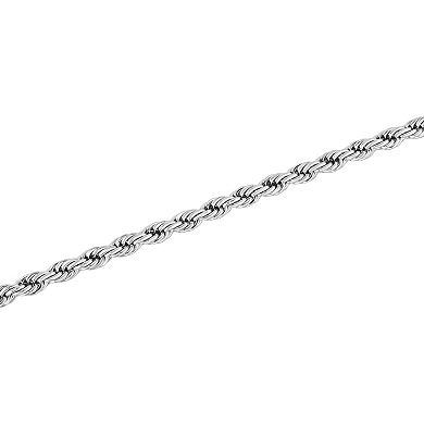 Steel Nation Men's Stainless Steel Polished Rope Bracelet