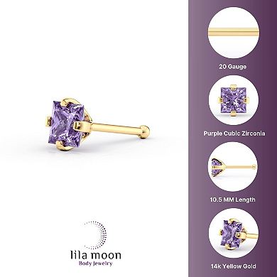Lila Moon 14k Gold Cubic Zirconia Nose Ring Stud