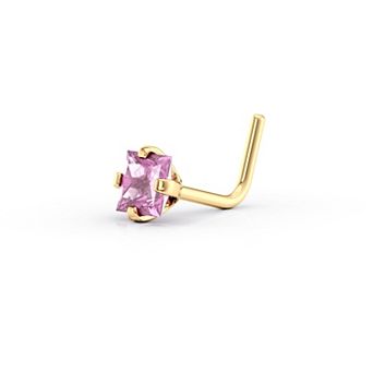Lila Moon 14k Gold Square Cubic Zirconia Nose Ring Stud