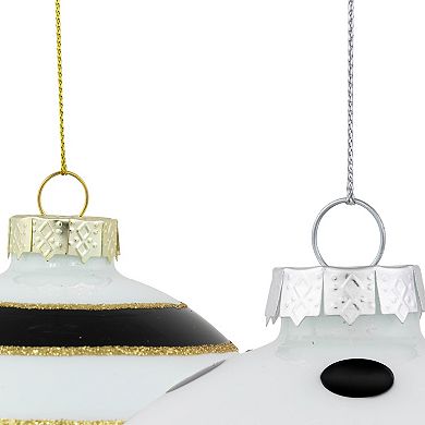 Northlight Set of 2 Striped & Dotted Christmas Ornament