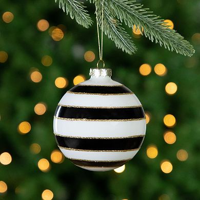 Northlight Set of 2 Striped & Dotted Christmas Ornament