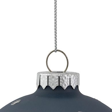 Northlight Set of 2 Glitter Mirrored Snowflakes 4-Inch Christmas Glass Ball Ornaments