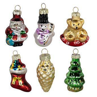 Northlight Set of 6 Holiday Favorites Glass Christmas Ornaments