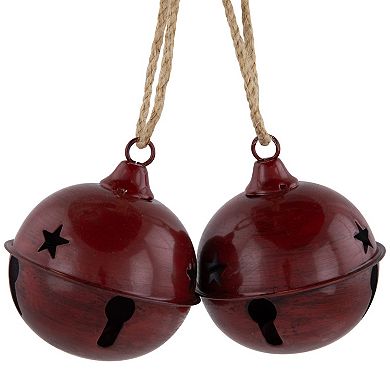 Northlight Set of 2 Antiqued Jingle Bell Christmas Ornaments