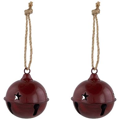 Northlight Set of 2 Antiqued Jingle Bell Christmas Ornaments