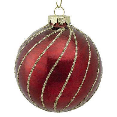 Northlight 4-pk. Glitter Swirl Stripes Christmas Ornaments
