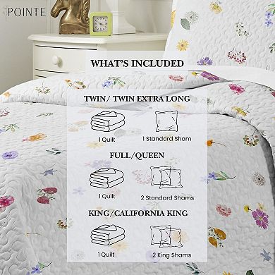Pointehaven 200 Thread Count Cotton Percale Quilt Set
