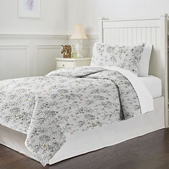 Pointehaven 200 Thread Count Cotton Percale Quilt Set