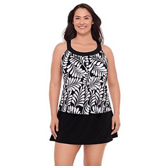 Plus Size Bal Harbour A-Line Tankini Swim Top