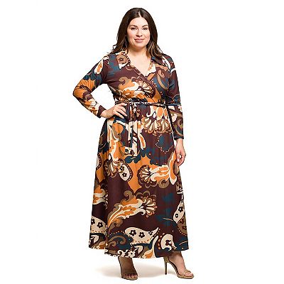 sachin and babi light blue dress Plus Size Tropical Print Empire Waist Maxi Dress main image 0
