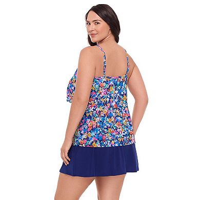 Plus Size Bal Harbour Triple Tier Tankini Swim Top