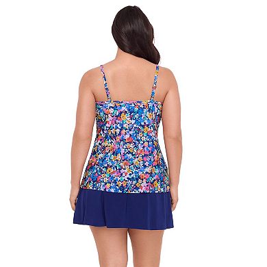 Plus Size Bal Harbour Triple Tier Tankini Swim Top