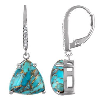 Designs by Gioelli Sterling Silver Turquoise Leverback Earrings