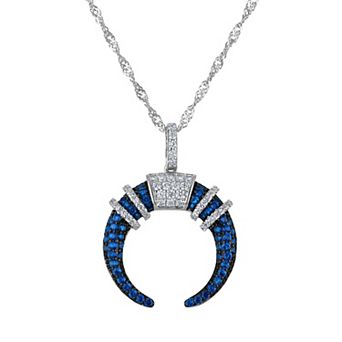 Designs by Gioelli Sterling Silver Cubic Zirconia Horn Pendant Necklace
