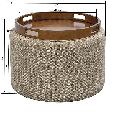 Madison Park Reece Storage Ottoman with Tray