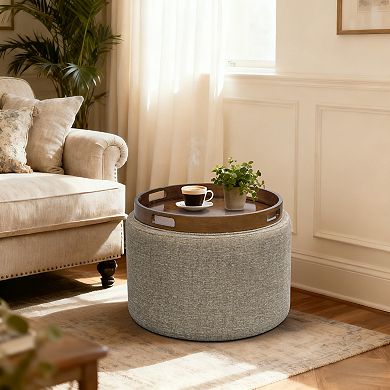 Madison Park Reece Storage Ottoman with Tray