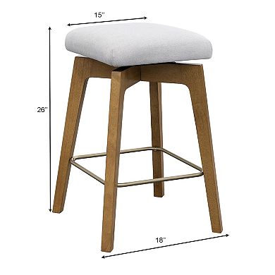 INK+IVY Aero Swivel Counter Stool with Upholstered Seat