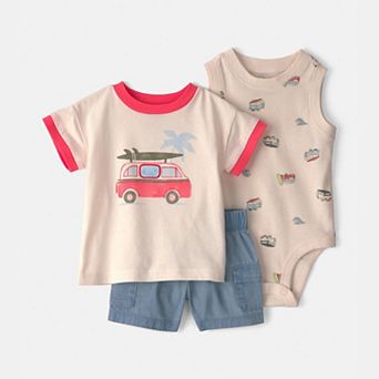 Baby Boy Carter's 3 pc Beach Surf Top, Bodysuit & Shorts Set