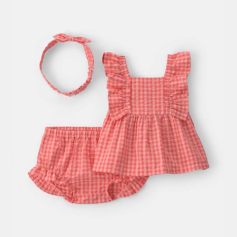 Girl Baby Girl Carter's 3 pc Gingham Top, Shorts & Headband Set