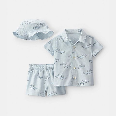 Boy Baby Boy Carter's 3 pc Shark Top, Shorts & Hat Set