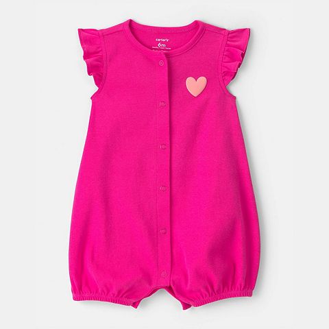 Girl Baby Girl Carter's 'Little Love' Heart Short Sleeve Romper