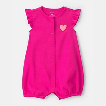 Baby Girl Carter's 'Little Love' Heart Short Sleeve Romper