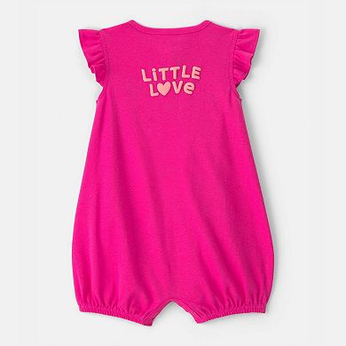 Baby Girl Carter's 'Little Love' Heart Short Sleeve Romper