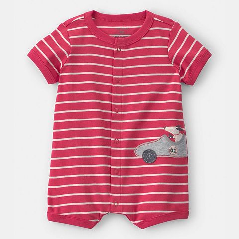 Boy Baby Boy Carter's Race Car Striped Romper