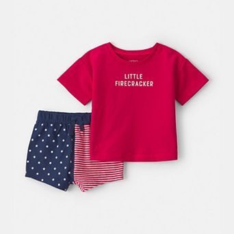 Baby Boy Carter's 2 pc 'Little Firecracker' Top & Short Set